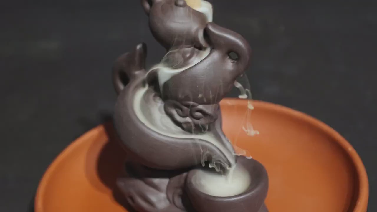 Triple Teapot Ceramic Backflow Incense Burner video