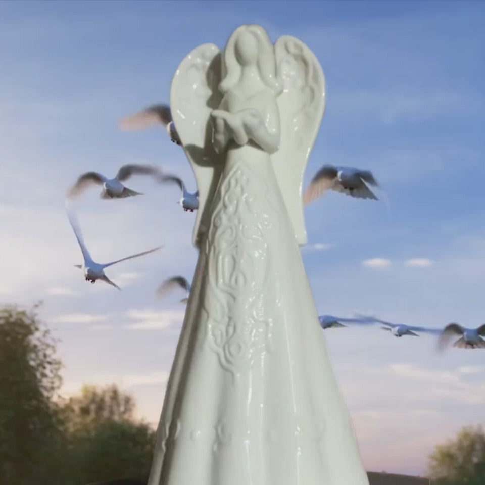 White Porcelain Angel Holding Bible 