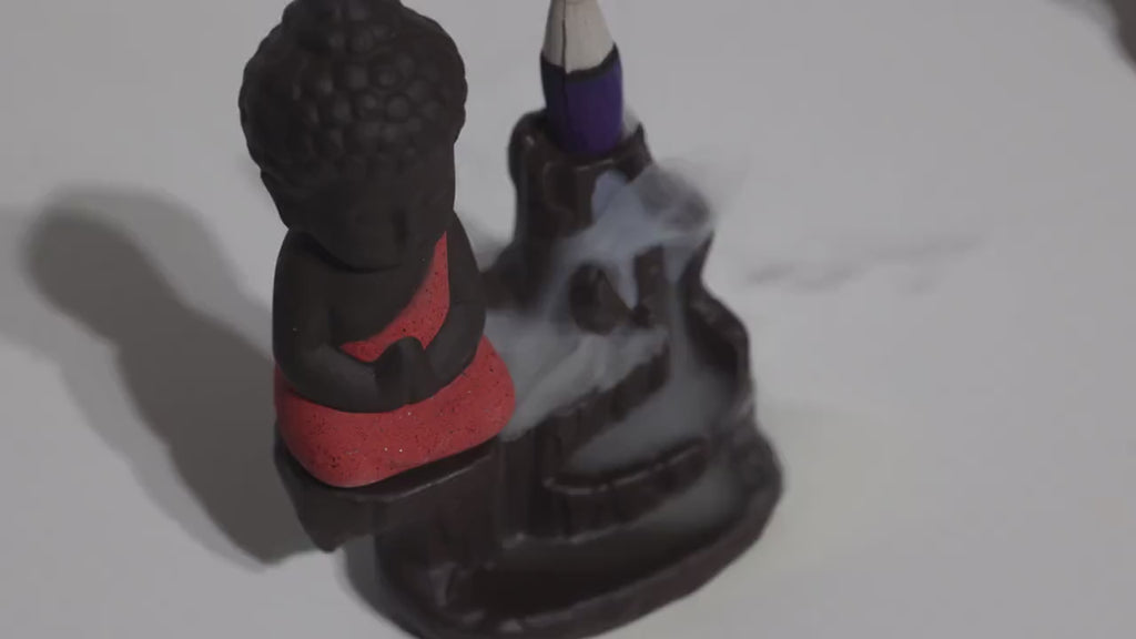 Ceramic Buddha Backflow Incense Burner: Meditation Decor