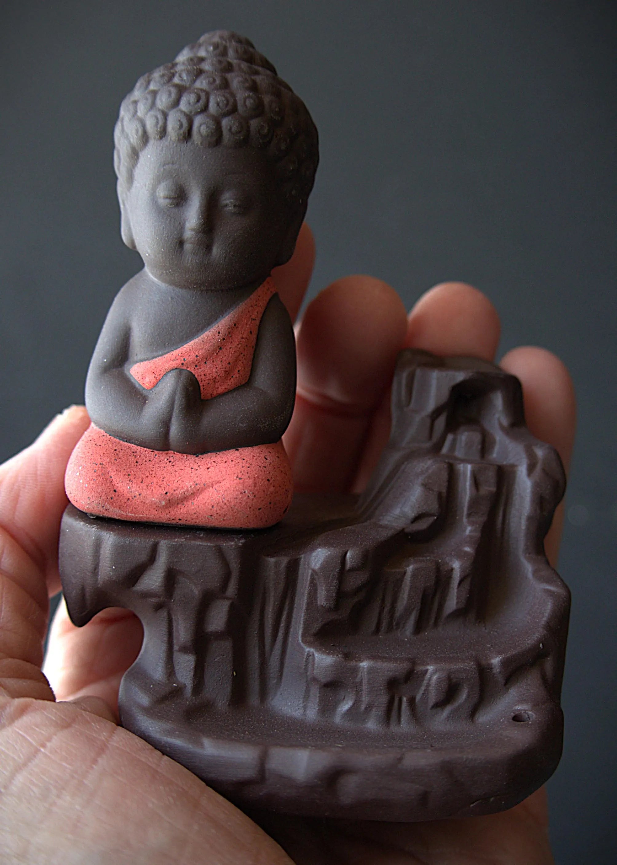 Ceramic Buddha Backflow Incense Burner: Meditation Decor