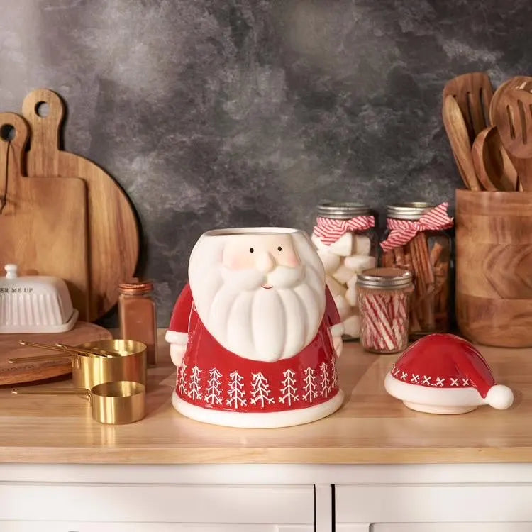 Santa Claus Cookie Jar: Handcrafted Festive Christmas Kitchen Decor