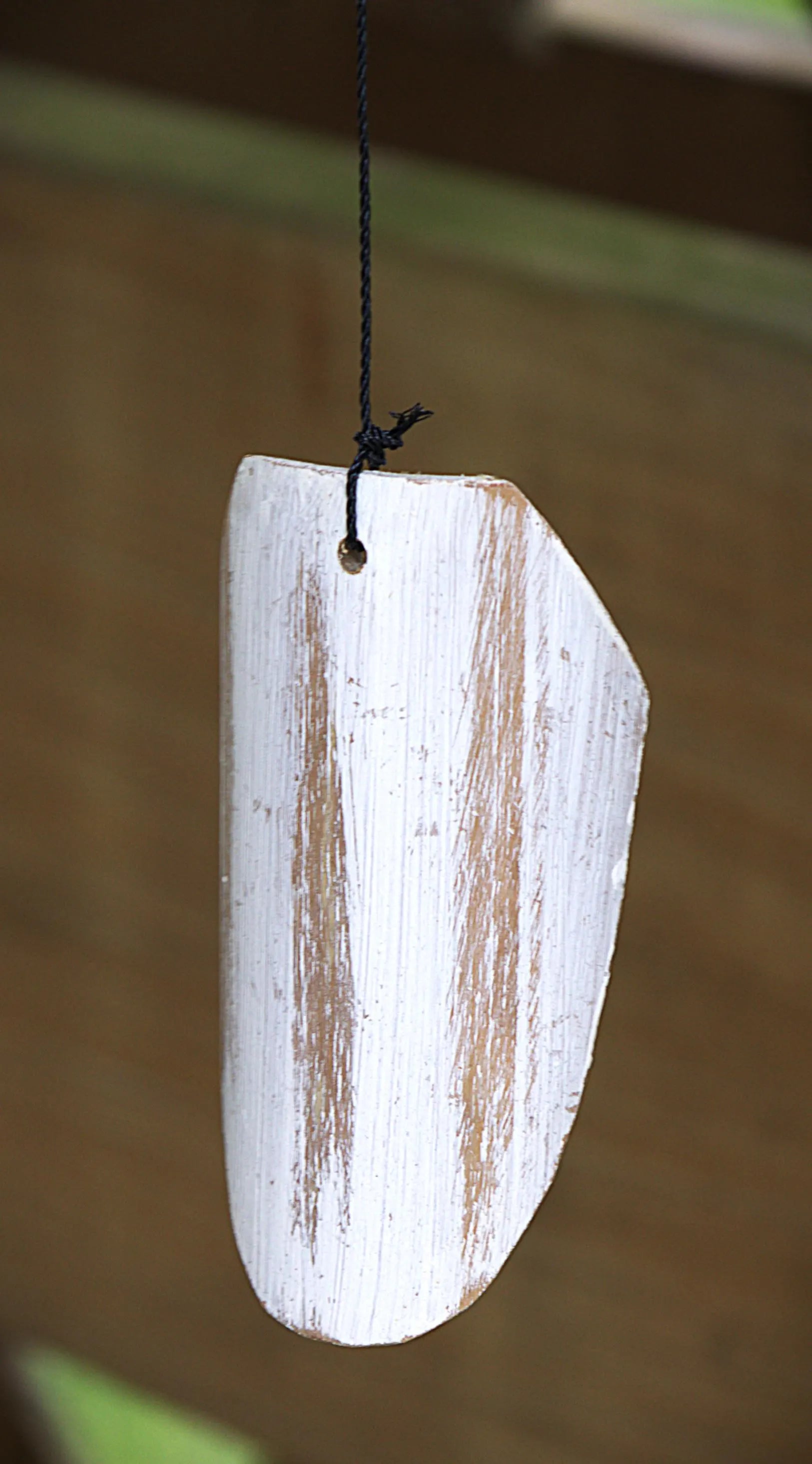 Whitewashed Bamboo Pagoda Wind Chime: Rustic Zen Garden Decor